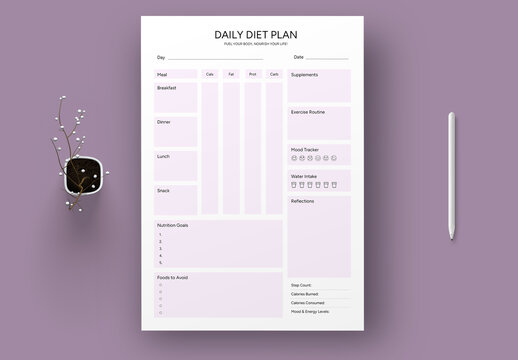 Adaptive weekly meal balance visualization with modular planning structures